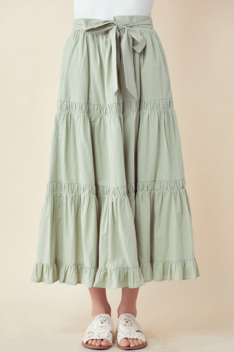 Pistachio Tiered Skirt