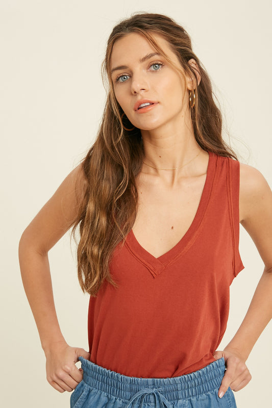 Rust Jersey Knit Tank