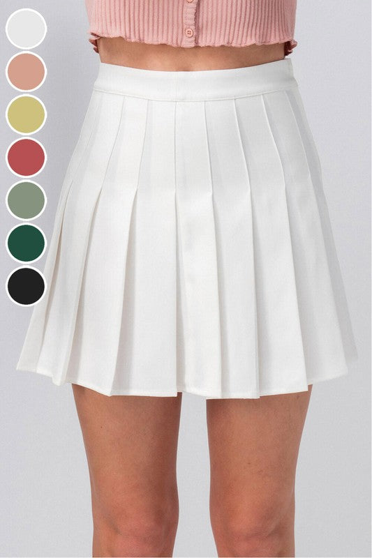 Sage Pleated Skirt