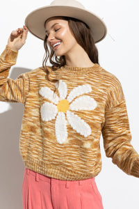 Space Dye Flower Sweater