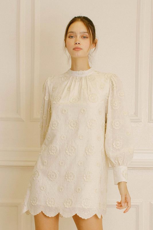 Cream Floral Dress