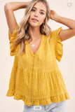 Sunflower Ruffle Top