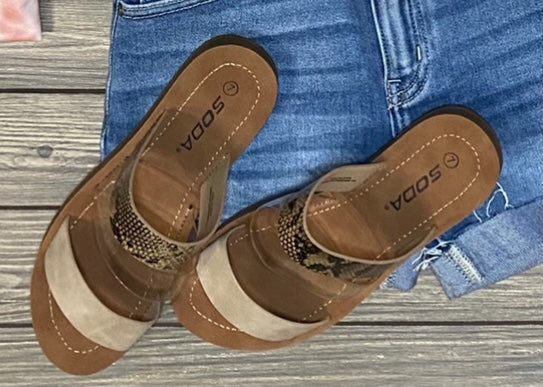 Tan Snake Sandals