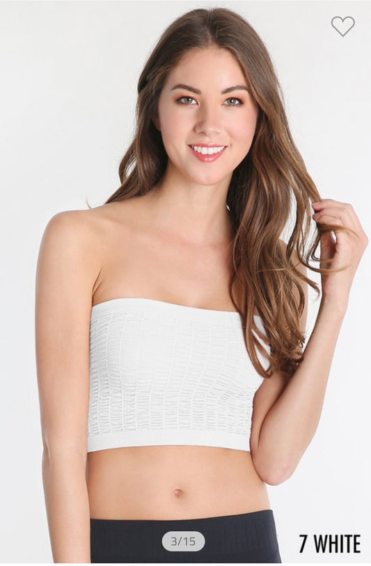 Shirred White Bandeau