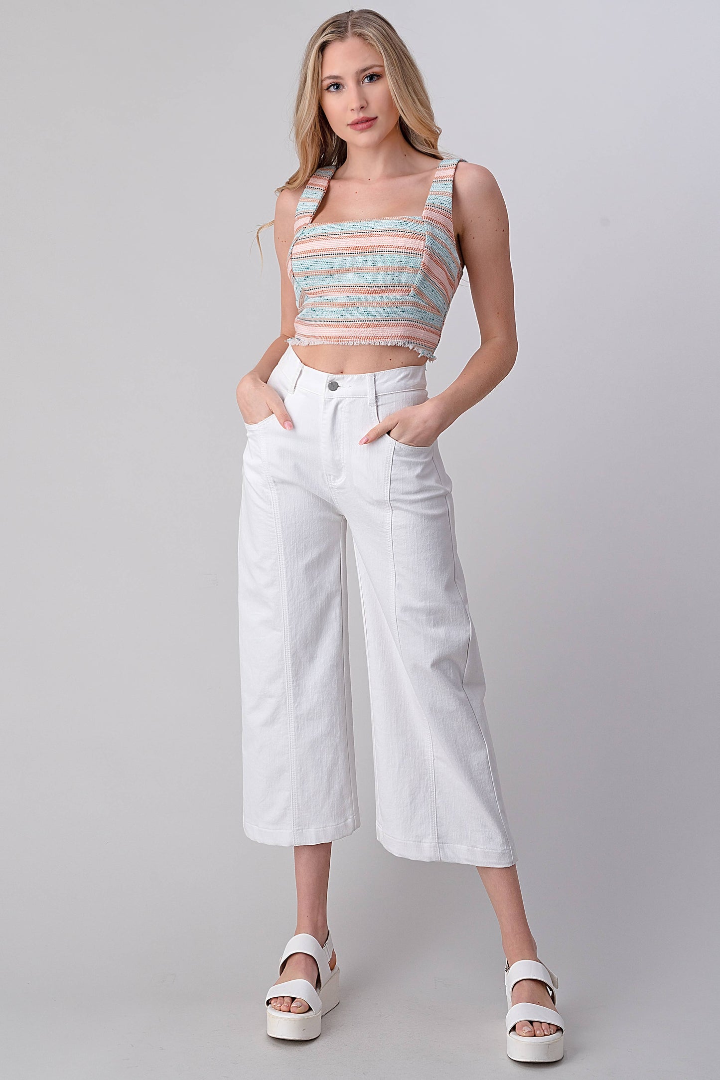 White Wide Leg Pants