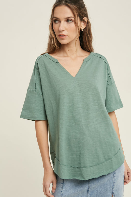 Pistachio Knotched Top