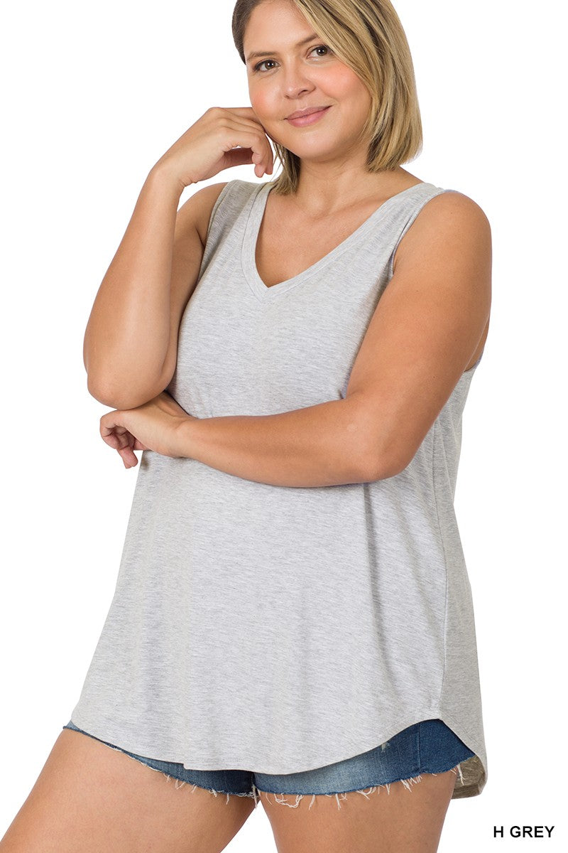 Grey Athletic Tank Curvy